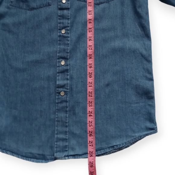 EIGHTY EIGHT PLATINUM MEN'S BLUE DENIM LONG SLEEVE  SHIRT. SIZE S - Picture 8 of 13